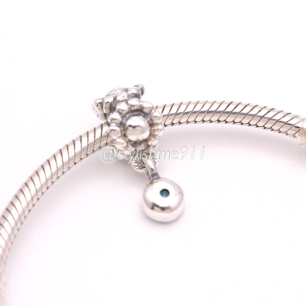 Authentic PANDORA Retired Blue Dew Drop Dangle Charm - Picture 4 of 10